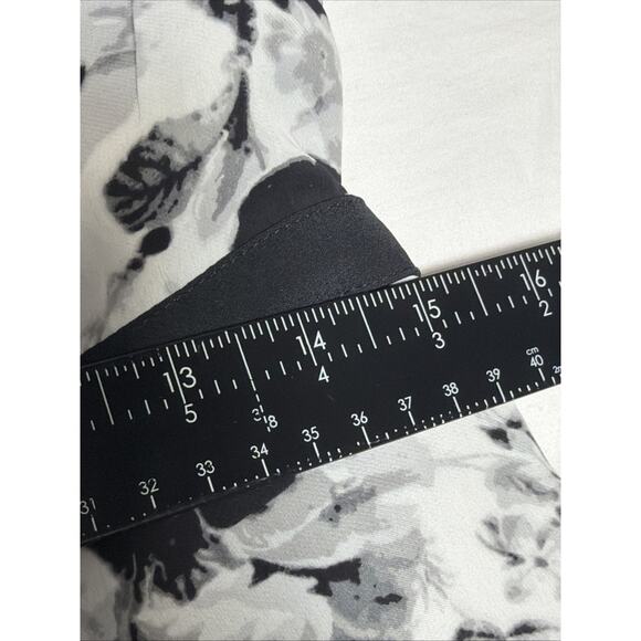 Talbots Monet Flowers A Line Black & White Chiffon Dress - Size 8 - Picture 12 of 14